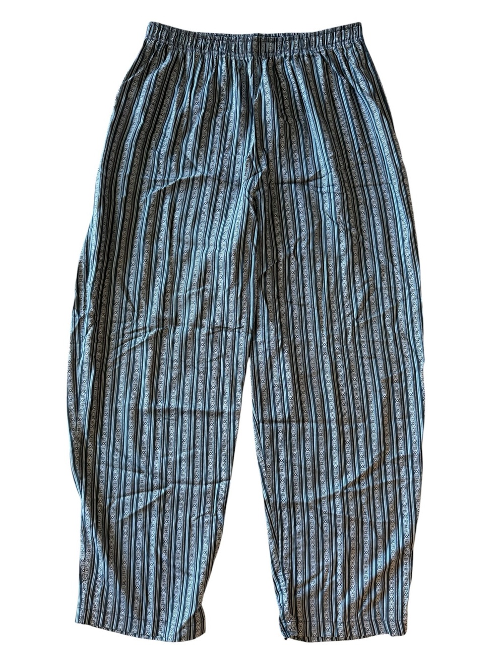 Liz Baker Navy Stripe Pattern Wide-Leg Pants - Picture 4 of 6